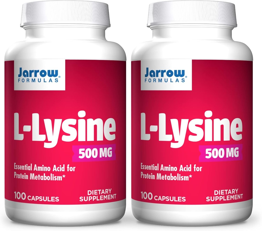 Jarrow Formulas L-Lysine, Βοηθάει στον Μεταβολισμό Πρωτεΐνης, 500 Mg, 100 Count (πακέτο του 2)
