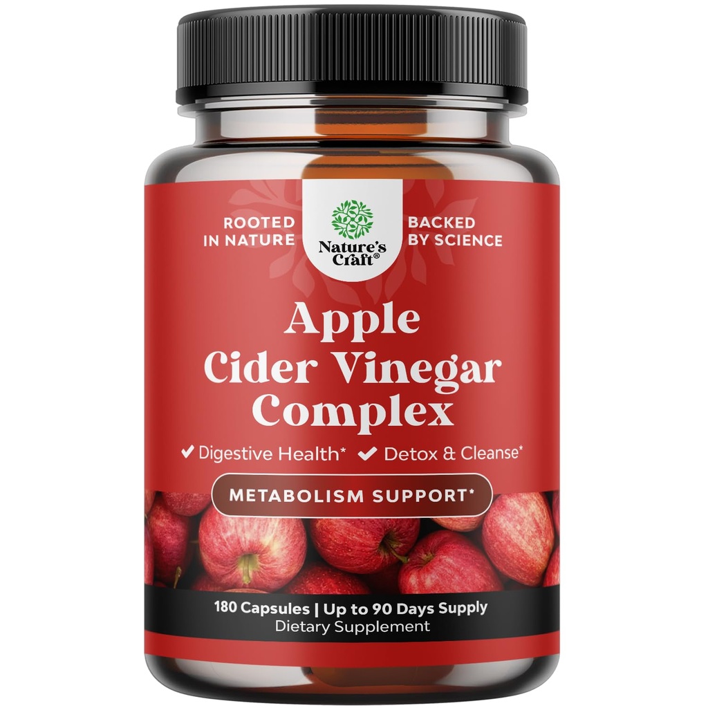 Καθαρισμός κάψουλες μηλίτη μηλίτη - ACV Deep Cleanse και Detox χάπια για την υγεία των ούλων και Digestive με αδυνατίσματος Cayenne - Extra Strength ACV για τον καθαρισμό των ούλων πείνας και το πλήρες σώμα Detox 180 Count