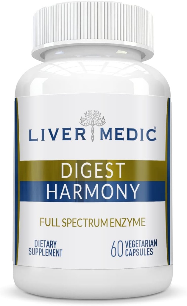 Digest Harmony Pure Digestive Enzymes for Gut Health for Women & Men, Papaya Enzymes for Digestion, Eases Bloating & Stomach Discomforts, Unflavored, 120 Κάψουλες