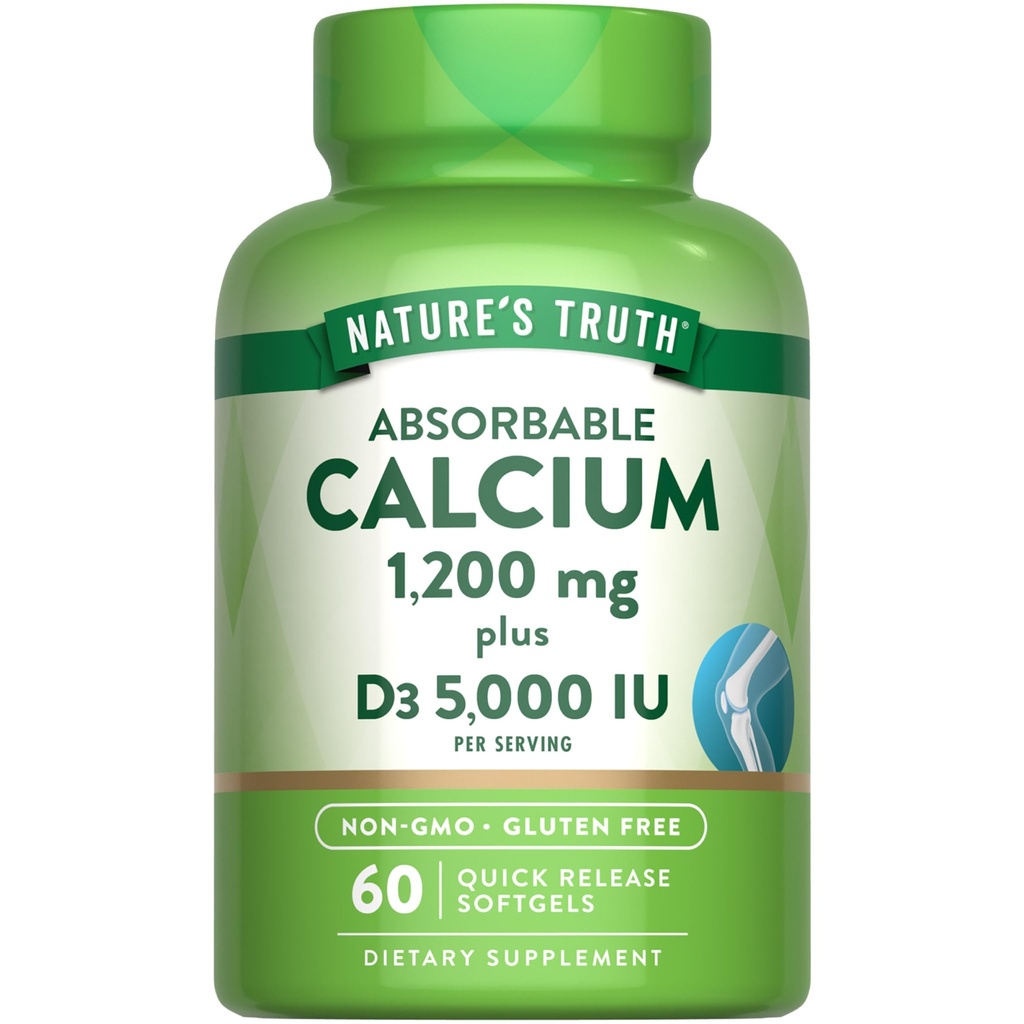 Nature's Truth Calcium 1200mg με βιταμίνη D3 5000 IU 