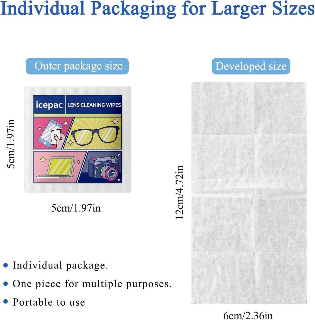 Glasses Cleaner, Lens Wipes for Eyeglasses,Eye Glasses Cleaner Wipes,Lens Wipes for Glasses/Sunglasses,Screen Wipes,Lens Wipes Individually Wrapped(300 PCS)