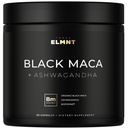 ELMNT 40.000mg 40x Δύναμη Βιολογική Μαύρο Maca Root w. Ashwagandha - #1 Υψηλότερη ισχύς Μαύρο Maca Root Κάψουλες για άνδρες Συμπλήρωμα 40:1 Extract - 100% Pure Maca Peruana Maca Powder Pills Ζελατινοποιημένα