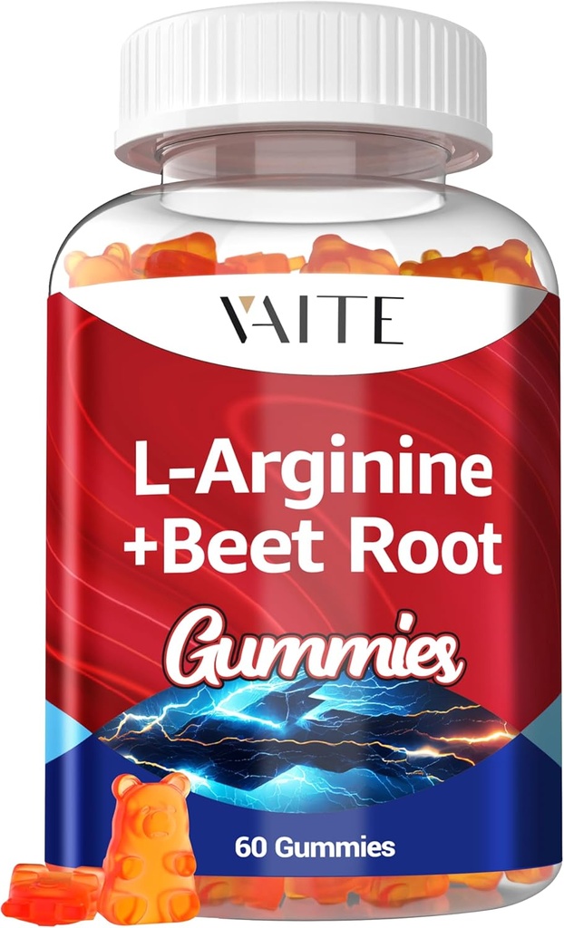 L Arginine συμπλήρωμα Beet Root Gummies - Διπλή δύναμη, ενεργειακή ενίσχυση, υποστήριξη κυκλοφορίας και Σταματίνα, Βιολογικά Chewable Μπιζέλια Συμπληρώματα για άνδρες και γυναίκες, Vegan Gummy, Μη-GMO, Ζάχαρη-δωρεάν