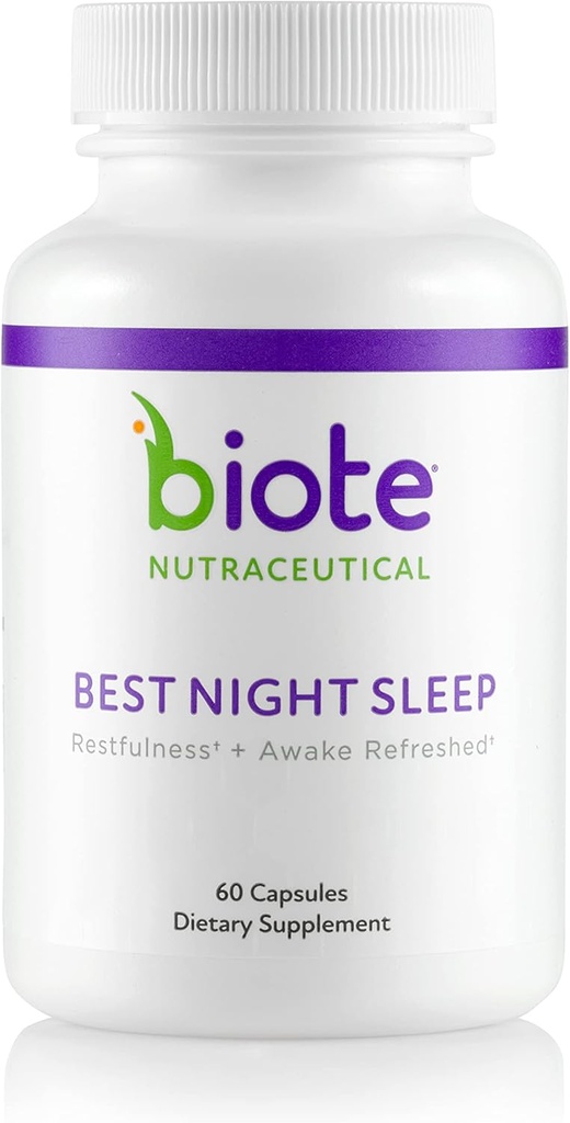 Biote Nutraceuticals - Best Night's Sleep - Restfulness + Awake Refreshed (60 Capsules)