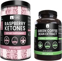 PURE ORIGINAL INGREDIENTS Raspberry Ketone and Green Coffee Bean Extract Bundle, Various Sizes, No Fillers, Lab Verified