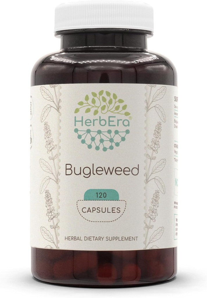 HerbEra Bugleweed 120 Κάψουλες, 400 mg, Φτιαγμένα με Bugleweed (Lycopus Virginicus) Αποξηραμένα Βότανα (120 Κάψουλες)