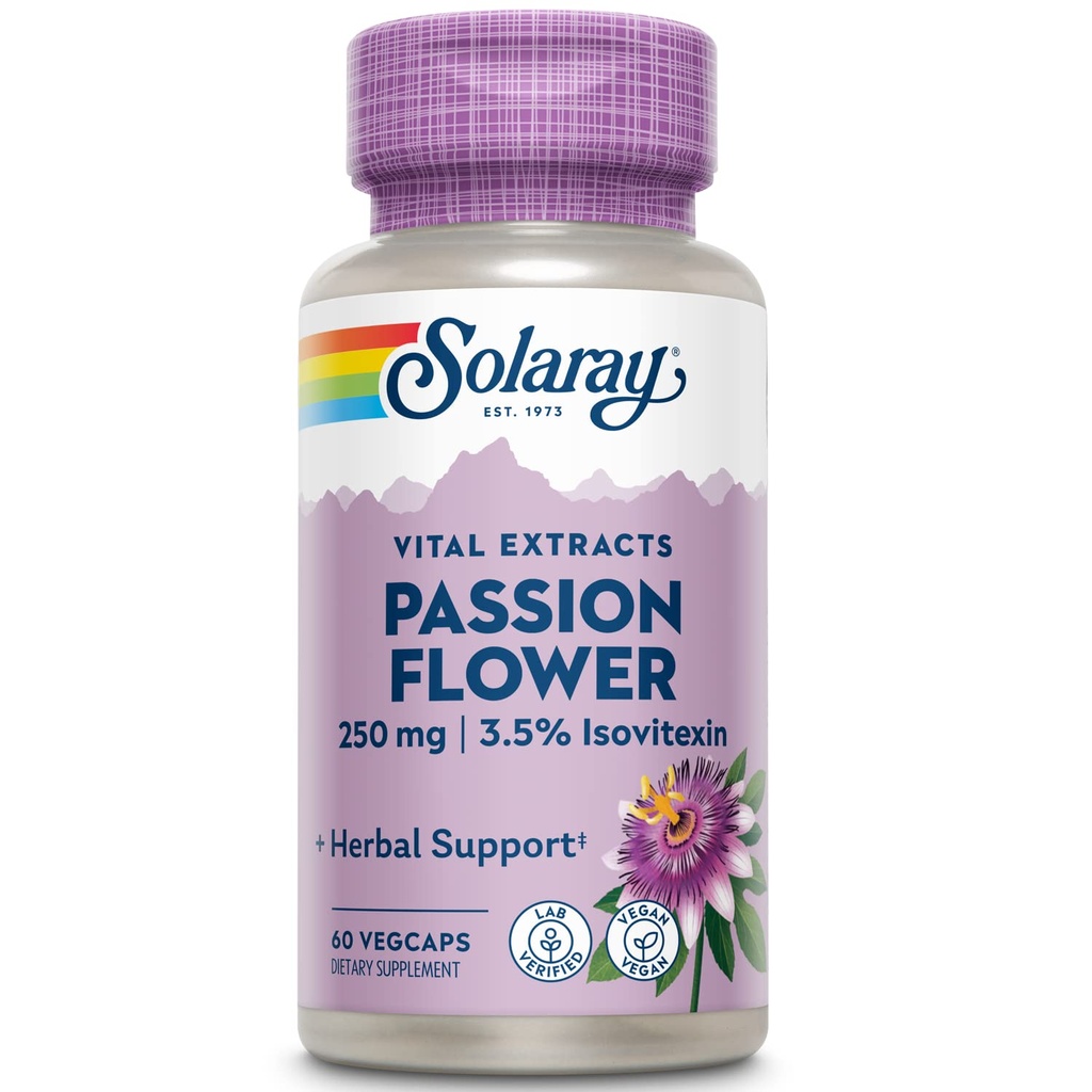 Συμπλήρωμα του Solaray Passion Flower Extract, 250 mg 