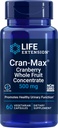 Life Extension Cran-Max®, 500 mg, Cranberry Whole Fruit Concentrate, Προάγει την Ουροφαγική Φυλλαδική Υγεία με Ισχυρά Αντιοξειδωτικά, Χωρίς Γλουτένη, Χορτοφαγικά, Μη ΓΤΟ, 60 Κάψουλες