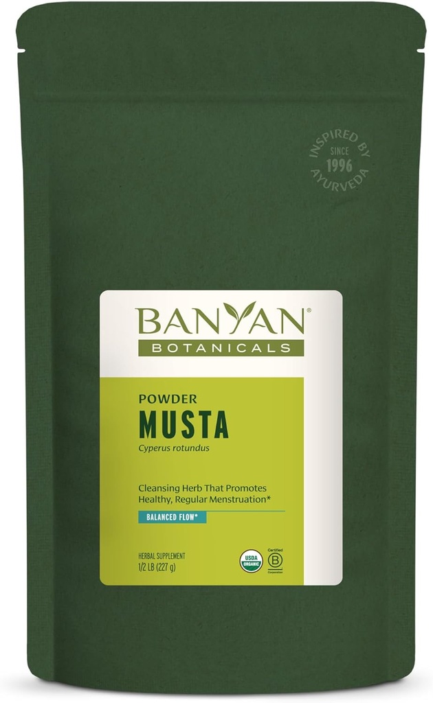 Banyan Botanicals Musta Powder – Organic Cyperus Rotundus – Φυσικό Ayurvedic βοτανική εμμηνόρροια συμπλήρωμα – συμπλήρωμα υγείας του ήπατος και βοήθημα πέψης * – 1⁄2 lb. – Μη ΓΤΟ Βιώσιμα πηγάζει Vegan