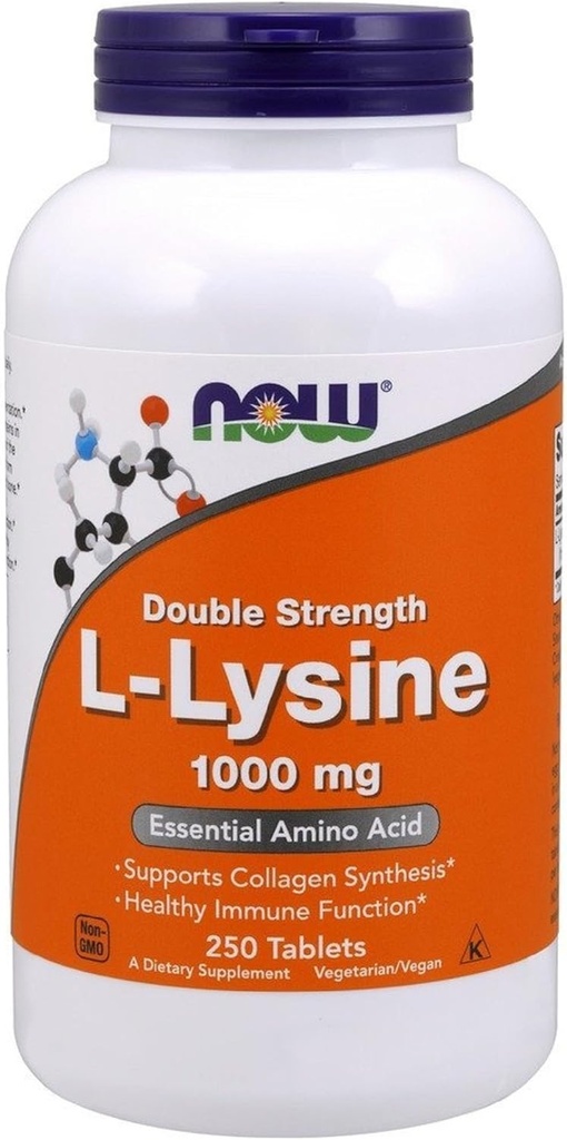 Τώρα L-Lysine 1000 mg διπλής αντοχής, 250 δισκία