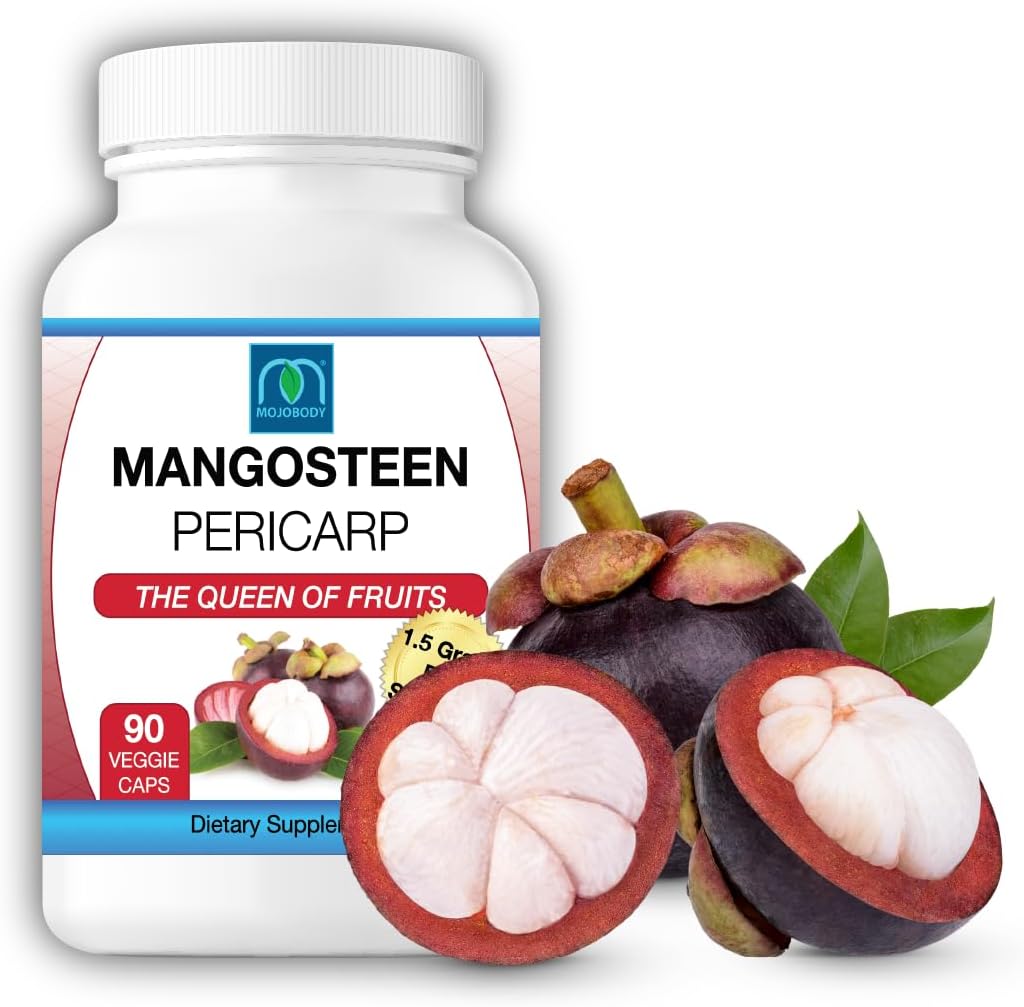Freeze Dried Mangosteen Pericarp Capsules, 1.5 Grams per Serving, 90 Veggie Capsules per Bottle, Xanthone Rich