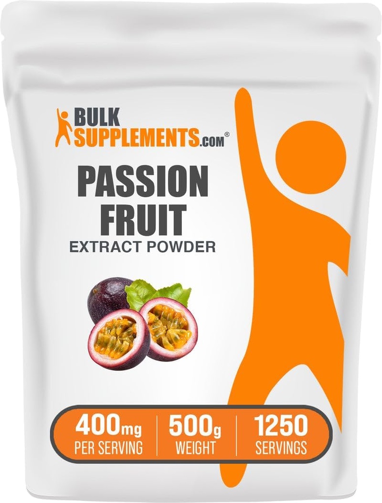 BulkSupplements.com Passion Fruit Extract Powder - Passion Fruit Powder - Χωρίς γλουτένη & Όχι Προστιθέμενη Ζάχαρη, 400mg ανά Σερβίρισμα, 500g (1.1 lbs) (πακέτο των 1)