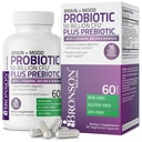 Bronson Brain + Mood Probiotic 50 δις CFU Plus Prebiotic με L-Θεανίνη, Bacopa και Rhodiola Non-GMO, 60 κάψουλες χορτοφάγων