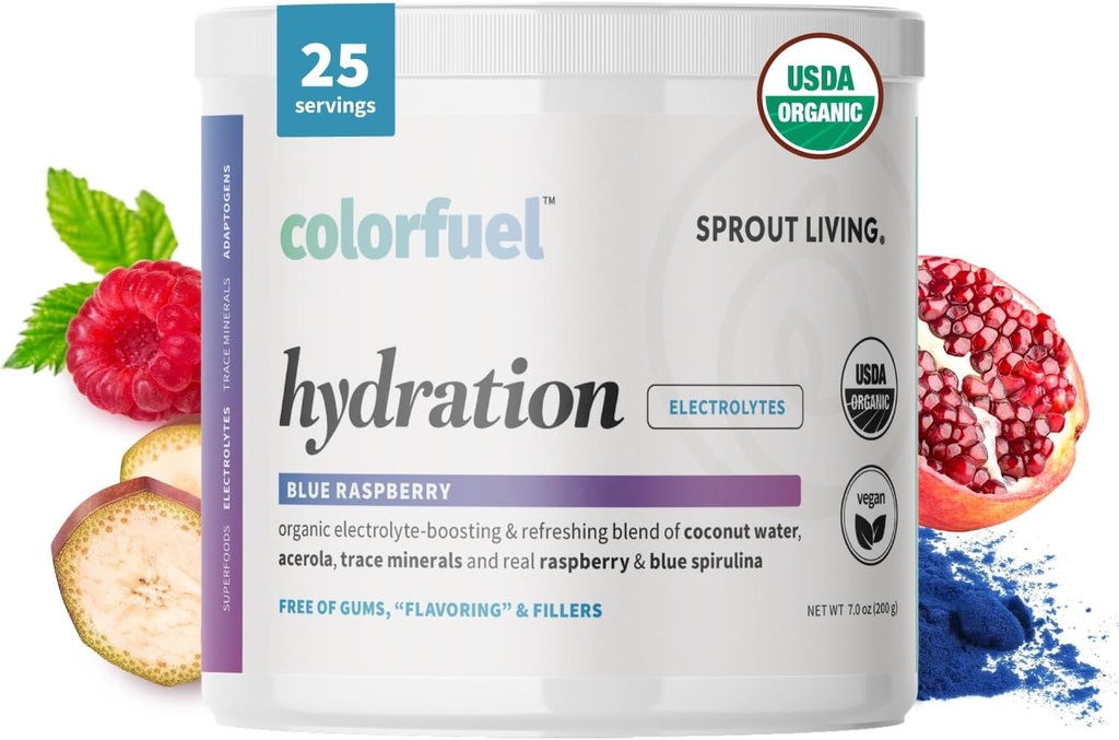 Sproout Living, Colorfuel Hydration Powder Mix, Organic Superfoods + Adaptogens 
