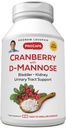 ANDREW LESSMAN Cranberry with D-Mannose - 360 Capsules - Supports Bladder, Kidney and Urinary Tract Health. High Potency Standardized Cranberry Concentrate and D-Mannose. Easy to Swallow Capsules
