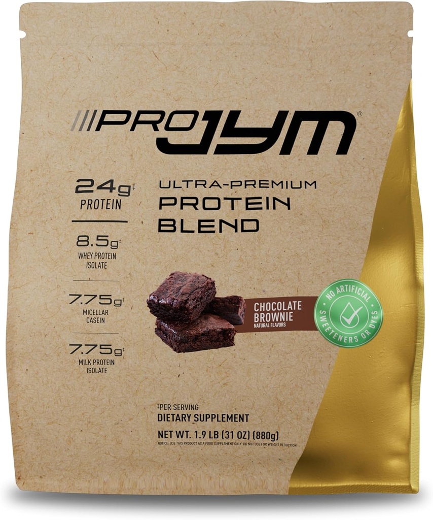 JYM Supplement Science Pro JYM Φυσική σοκολάτα Brownie Protein Powder Blend - Whey Protein Isolate, Casein, & Milk Protein Isolate, για άνδρες & γυναίκες Recovery Shakes, 22 Servings