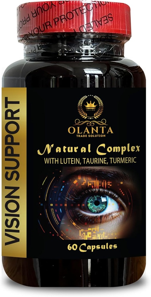 συμπληρώματα ματιών για ενήλικες - VISION SUPPORT NATURAL COMPLEX - οφέλη για την υγεία της ταυρίνης, Βιταμίνη Α, Ψευδάργυρος, Λουτεΐνη, Bilberry Φρούτα 4:1 εκχύλισμα, γάλα γαϊδουράγκαθο - 1 φιάλη 60 κάψουλες