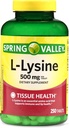 L-Lysine 500mg 250 Tablets – Essential Lysine Supplement for Immune System Support, Skin, Lip, and Tissue Health, Lysin, Lisina, Gluten-Free L Lysine 500 Mg for Daily Wellness