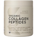 Sports Research® Organic Collagen Peptides - Hydrolyzed Type I & III Σκόνη πρωτεΐνης κολλαγόνου Κατασκευασμένη Αειφόρα από αγέλες χόρτου - USDA Organic· Non-GMO · Χωρίς γλουτένη - Χωρίς γλουτένη, 30 Σερβιέτες