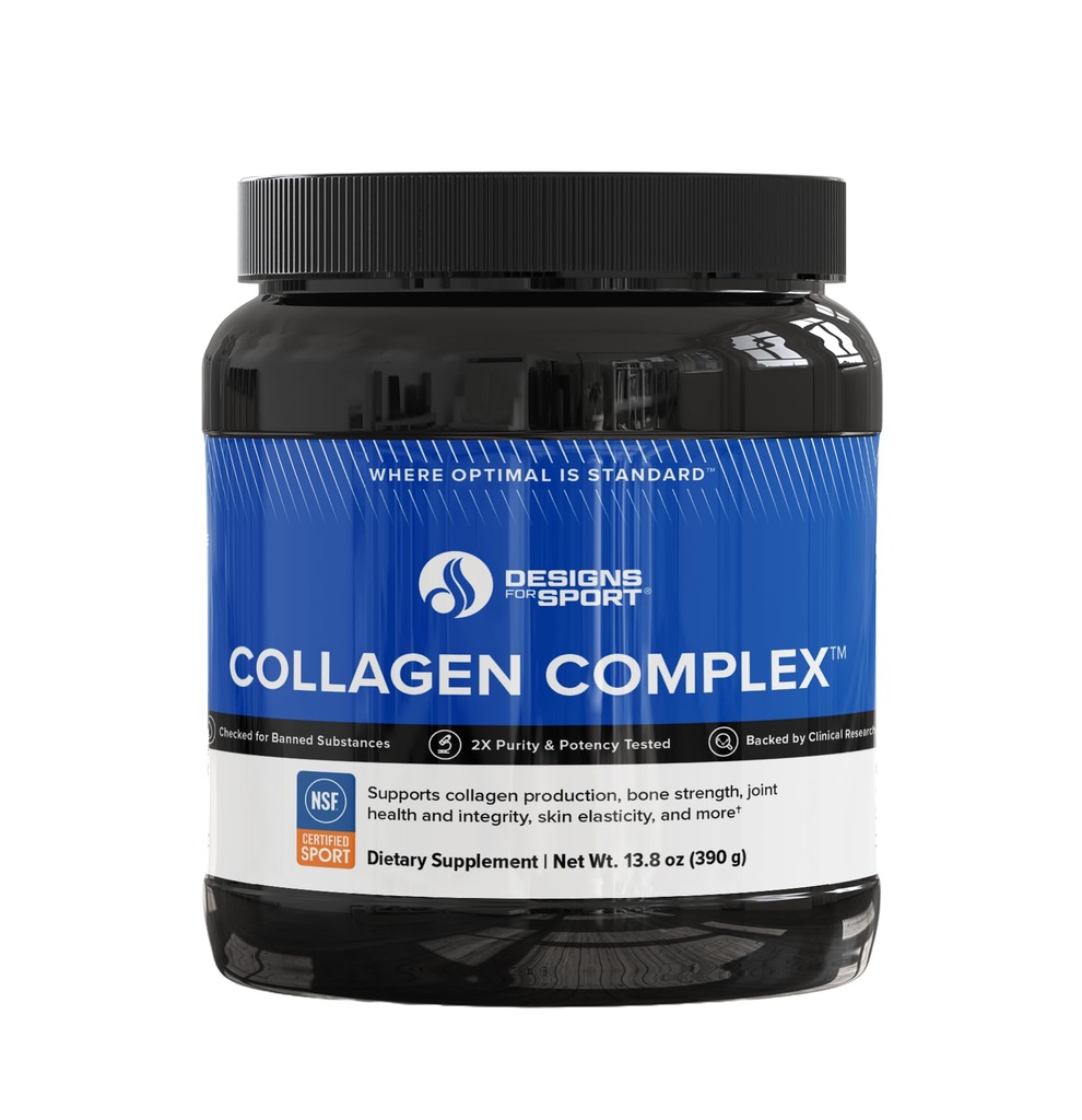 Designs for Sport Collagen Complex - NSF Certified for Sport Collagen Peptides Powder - Collagen for Joints, Bone Strength, Skin Elasticity (13,8 oz)