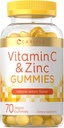 Carlyle Vitamin C and Zinc Gummies | 70 Count | Lemon Flavor | Vegan, Non-GMO, and Gluten Free Supplement