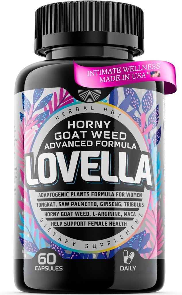 Hornygoatweed Women - Libido Booster for Women, Mood, Energy, Fast Acting Libido Supplement w. Maca Root, Female Libido Booster w. Ginseng, Tribulus, Hormone Balance Support, Enhancer Pills - 60ct USA
