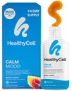 Healthycell Calm Mood Daily Liquid Supplement - Cortisol Manager & Mood Υποστήριξη συμπλήρωμα για το άγχος με Ashwagandha, L-Θεανίνη, Μαγνήσιο, 5-HTP, GABA & Saffron - 14 Gel πακέτα