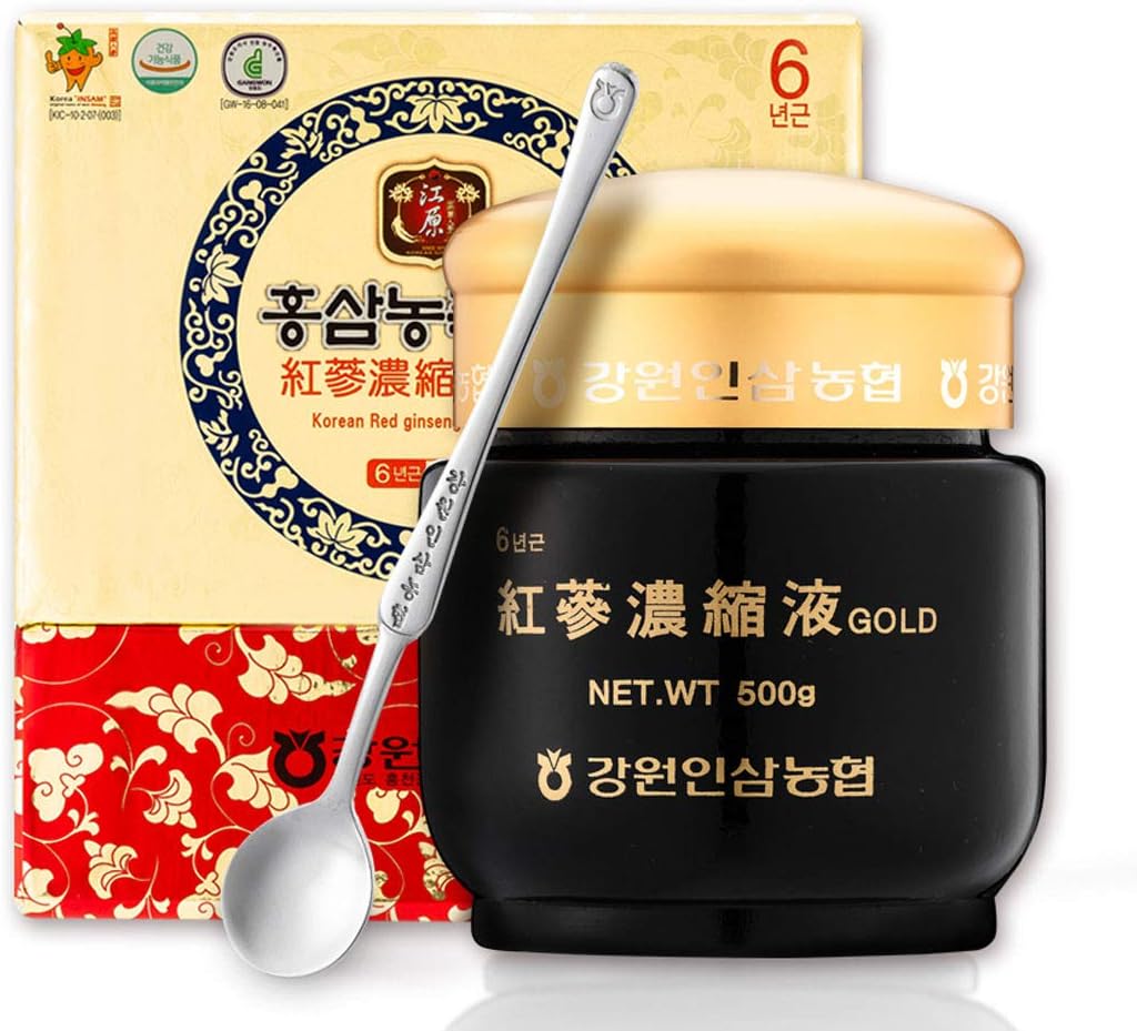 Gangwoninsam] Korean Red Ginseng Extract Gold 500g / 17.63 fl. oz – Περιέχει 100% καθαρό κορεατικό 6-year-Old Red Ginseng Root Extract