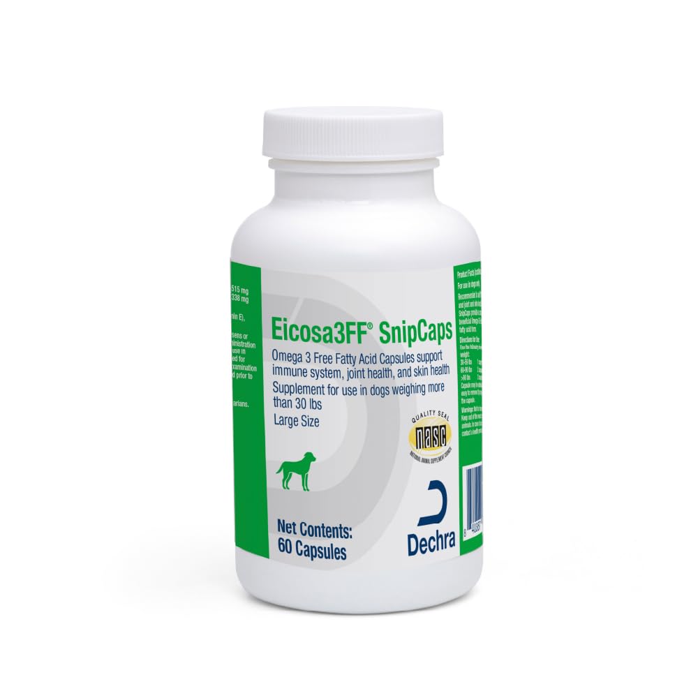 Eicosa3FF SnipCaps Omega 3 Δωρεάν κάψουλες λιπαρών οξέων για σκύλους - Μεγάλη, 60 ct