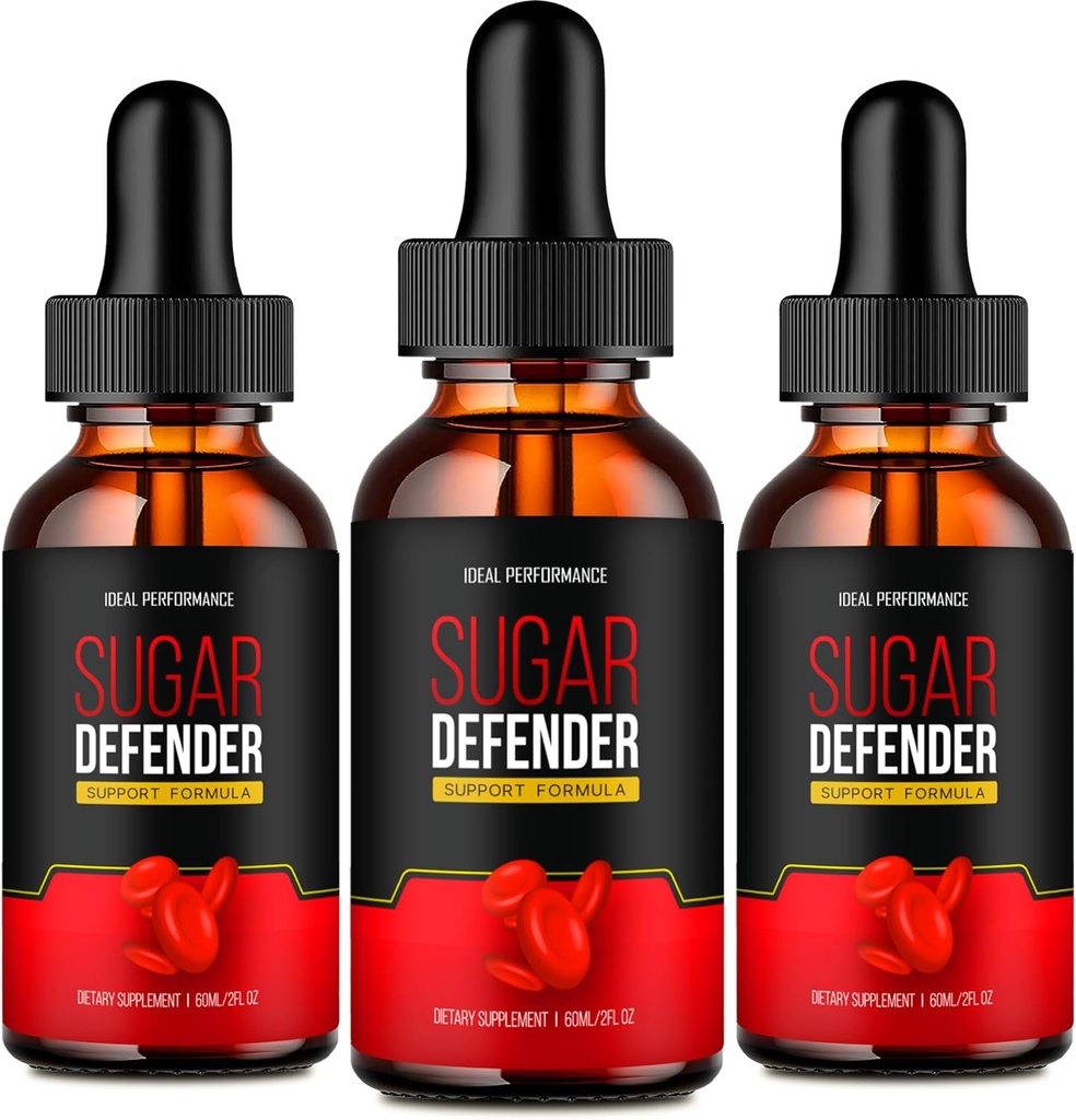IDEAL PERFORMANCE Sugar Defender Drops, Sugar Defender Supplement Liquid Drops - Maximum Strength, SugarDefender Health and Wellness All Natural Formula, SugarDefender Liquid Reviews (3 Pack)