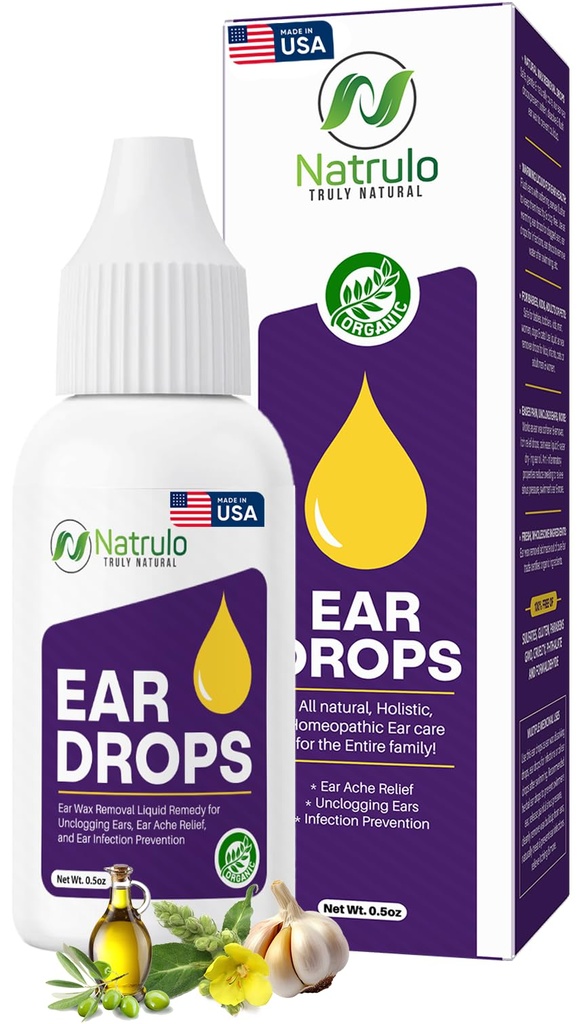 Natural Ear Drops for Ear Μόλυνση – Ομοιοπαθητικά Eardrops για Ενήλικες, Παιδιά, Μωρό, & Κατοικίδια – Ανακουφίζει Ear Aches, Swimmer's Ear, & Loosens Wax – Kids Safe Ear Health Made in USA