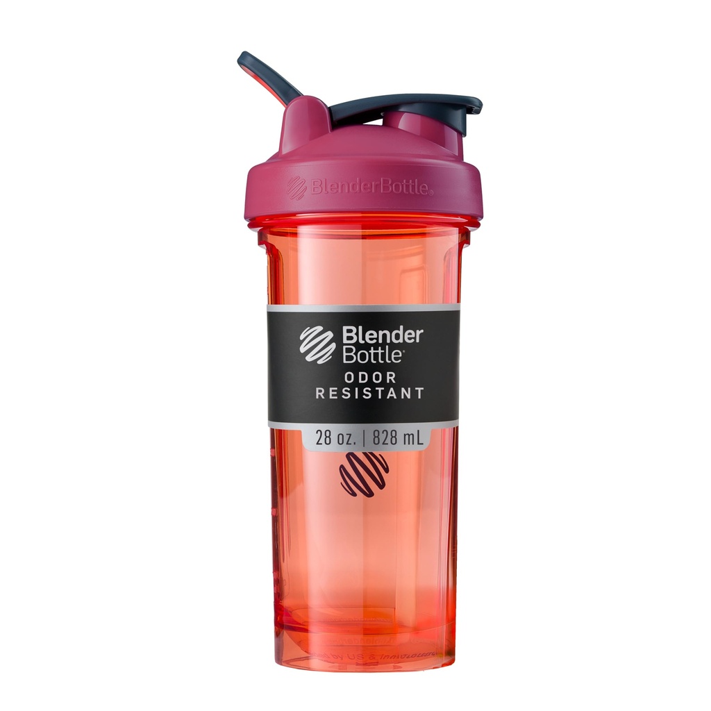 BlenderBottle Shaker μπουκάλι Pro σειρά Ιδανικό για τις πρωτεΐνες Shakes και προ προπόνηση, 28-Ounce, πλήρη χρώμα Coral