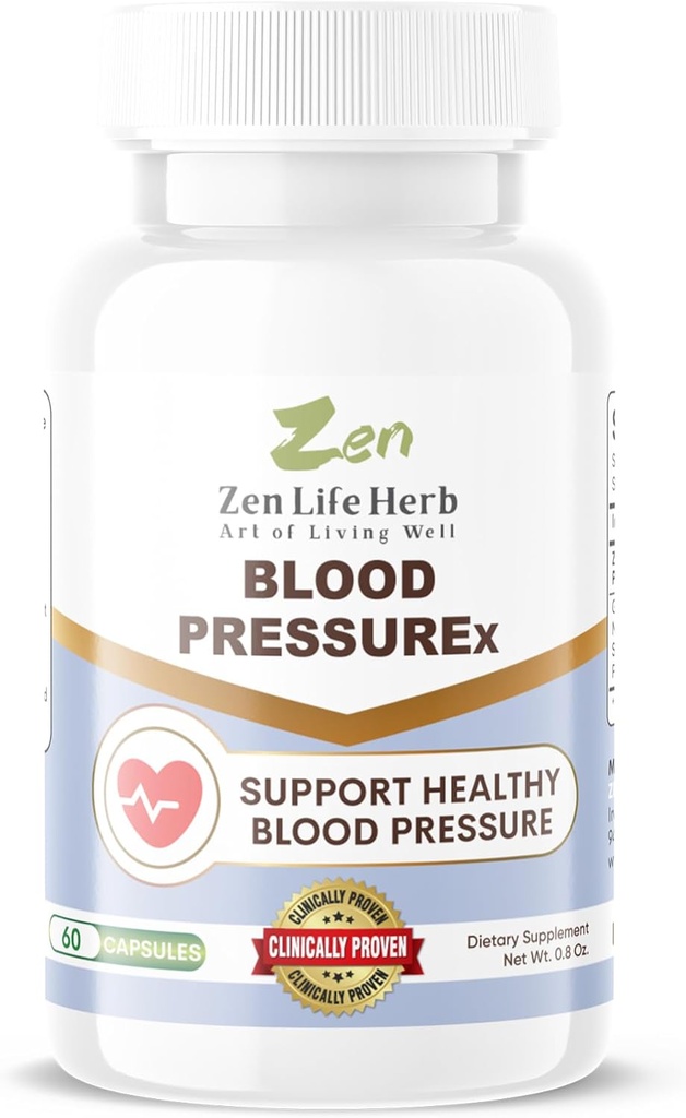 ZEN LIFE HERB Blood PressuREX - Υγεία της καρδιάς Υποστήριξη της αρτηριακής πίεσης συμπλήρωμα-Υποστήριξη της αρτηριακής πίεσης & υγιής κυκλικότητα φυσικά Ginseng Plus Blend 100% καθαρό φυτικό συμπλήρωμα (60 κάψουλες)