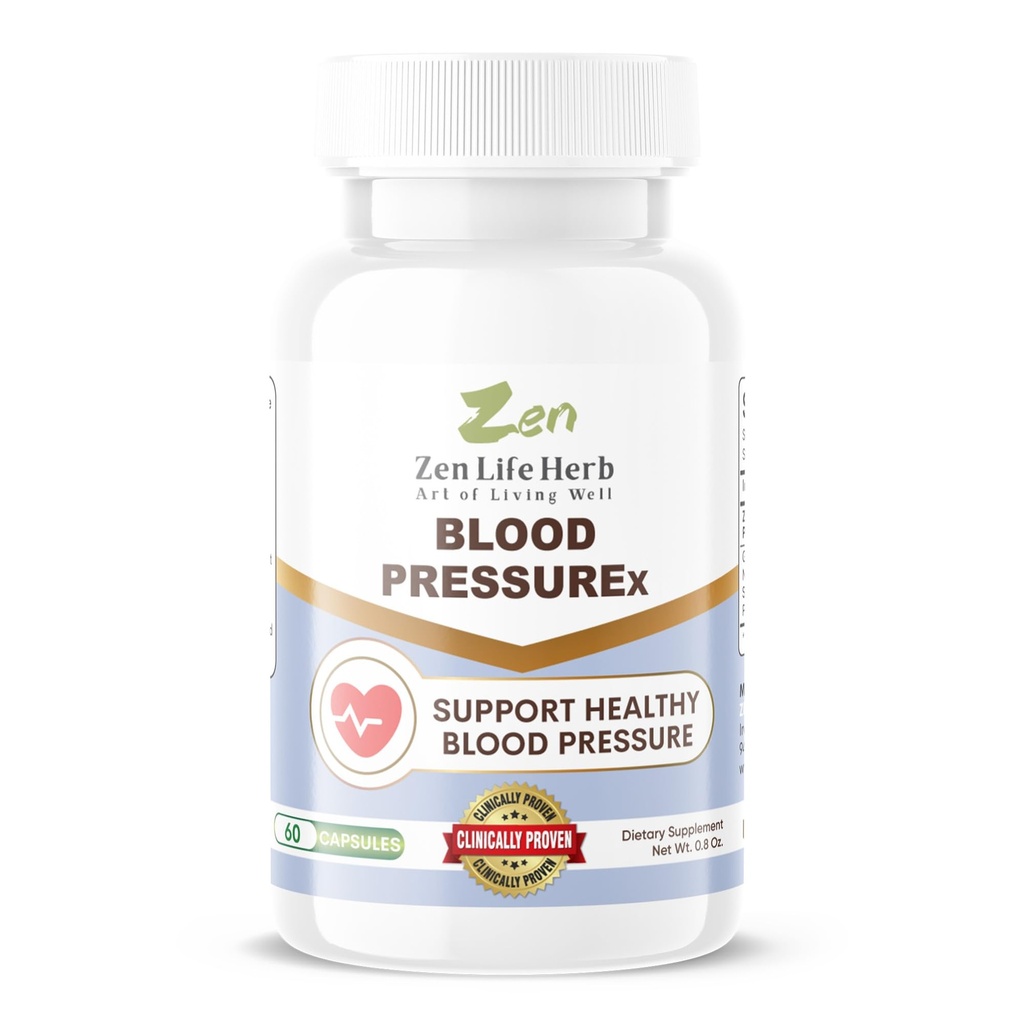 ZEN LIFE HERB Blood PressuREX - Υγεία της καρδιάς Υποστήριξη της αρτηριακής πίεσης συμπλήρωμα-Υποστήριξη της αρτηριακής πίεσης & υγιής κυκλικότητα φυσικά Ginseng Plus Blend 100% καθαρό φυτικό συμπλήρωμα (60 κάψουλες)
