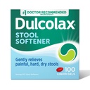 Dulcolax Stool Αποσκληρυντής Laxative Liquid Gel Κάψουλες, Gentle Constipation Relief for Hard, Dry Stools, Docusate Sodium 100 mg, 100 Count
