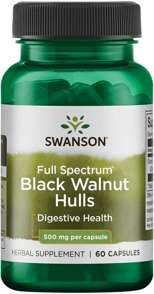 Swanson Black Walnut Hulls 500 Milligrams 60 Κάψουλες