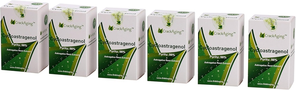 Crackaging Super-Absorption Cycloastragenol 98% from (10mg per Capsule) (30 caps/Bottle 6 Bottles)