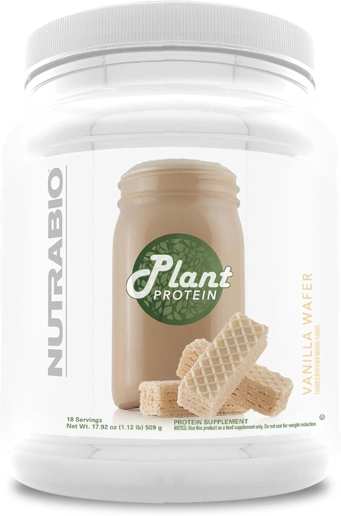 NutraBio Πρωτεΐνες φυτών – Πλήρης Amino Acid Προφίλ – 20G Πρωτεΐνης ανά Scoop – Γλουτένη και Γαλακτοκομικά Χωρίς, Zero Fillers, Φυσικά ζαχαρούχο, Μη ΓΤΟ, ΗΠΑ Κατασκευασμένη Πρωτεϊνική Σκόνη (Vanilla Wafer)