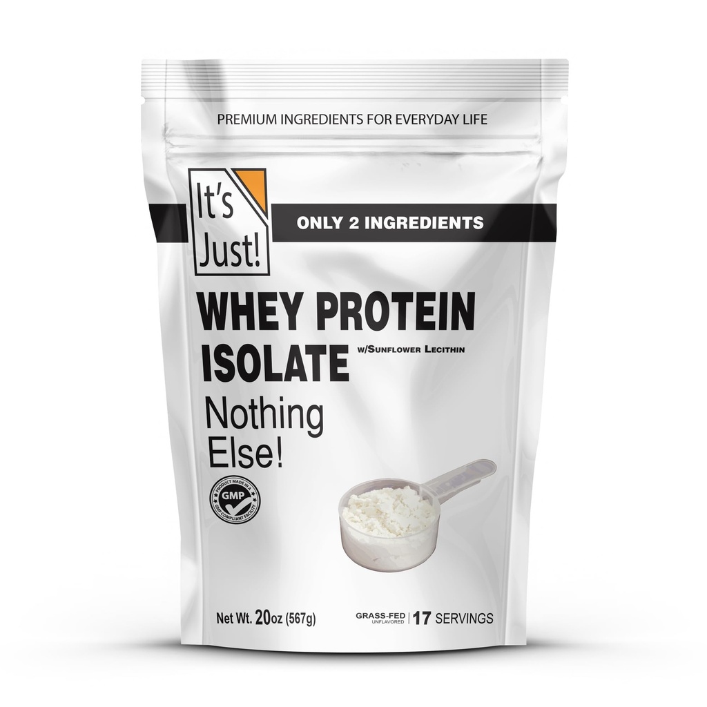 Είναι απλά! - Whey Protein Isolate, Ultra Premium Grass-Fed, Unflavored, Made in USA, Pure 90% Protein, Μόνο 1g Carb, Χωρίς Προστιθέμενη Ζάχαρη (1,25 Λίρες)