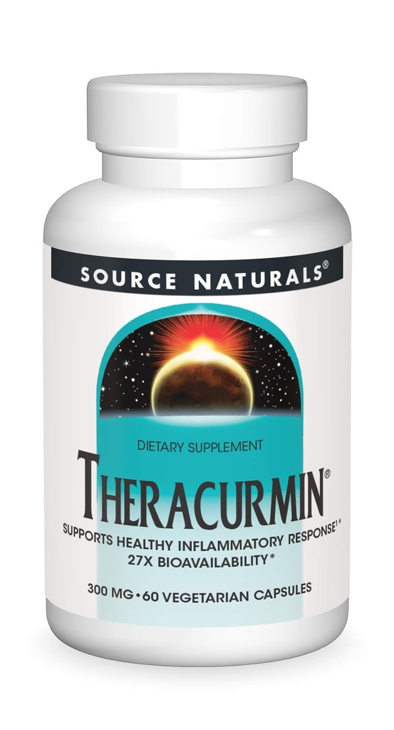Source Naturals Theracurmin, Υποστηρίζει Υγιεινή Φλεγμονώδης Ανταπόκριση *, 300 mg - 60 κάψουλες χορτοφάγων