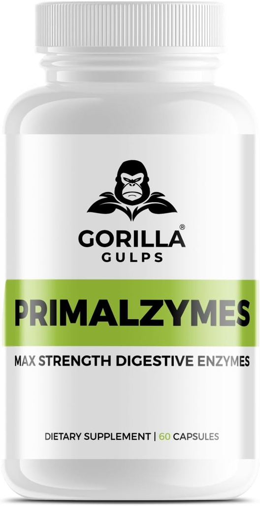 Gorilla Gulps - Primalzymes - Max Strength Digestive Enzymes, 60 κάψουλες Veggie