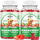 Μαγνήσιο Σύμπλεγμα Gummies-Ηρεμία μασώμενα Gummies για παιδιά & ενήλικες- Μαγνήσιο Γλυκινικό συμπλήρωμα-w/Omega-3, Βιταμίνη B6, D3- Υποστήριξη ήρεμο στρες ανακούφιση, οστά, Mood, 2 συσκευασία