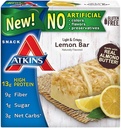 Atkins Snack Light Crispy Lemon Bar, 5 Little Bars (Συσκευασία του 2)