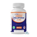 Vitamatic Melatonin 10 mg Ταμπλέτες ταχείας διάλυσης – Γρήγορο συμπλήρωμα υποστήριξης ύπνου για ενήλικες – Χορτοφαγικά, Μη ΓΤΟ και Χωρίς Γλουτένη – Φυσικό άρωμα μούρου – 365 δισκία