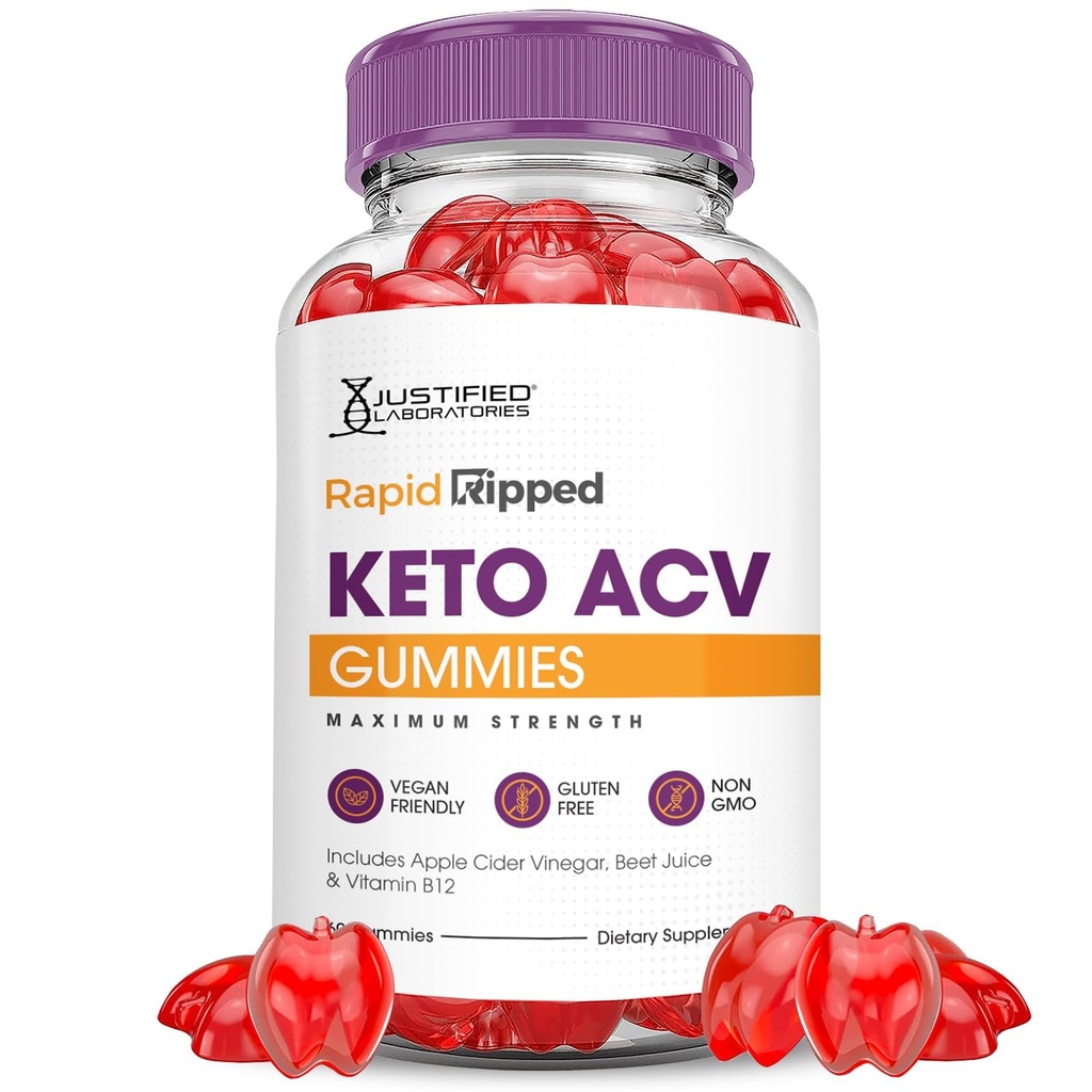 Ταχεία Rippped Keto ACV Gummies Advanced Formula 1000MG Rapidripped Keto Gummies Apple Cider Vinegar Formulated with Pomegranate Beet Buice Powder B12 Vegan Non GMO 60 Gummys
