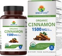 Brieofood Organic Cinnamon 1500mg, 45 μερίδες, χορτοφαγικά, χωρίς γλουτένη, 90 χορτοφαγικά δισκία