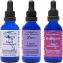 Eidon Ionic Minerals Liquid Silica, Zinc, & Magnesium Drops Variety Pack - Silica, Zinc, & Magnesium Συμπληρώματα, All-Natural Trace Minerals, Δεν Συντηρητικά ή Πρόσθετα - 2 oz, Συσκευασία των 3