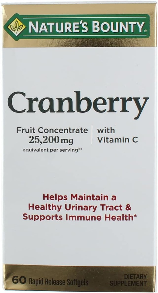 Nature's Bounty Cranberry Dietary Supplement 60 Soft Gels (Pack of 12)