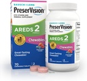 PreserVision AREDS 2 Eye Vitamins, # 1 Eye Doctor Συνιστάται Brand, Chewable Lutein και Zeaxanthin συμπλήρωμα με βιταμίνη C, βιταμίνη Ε, Zinc, και χαλκού, μικτή μούρο, 70 δισκία