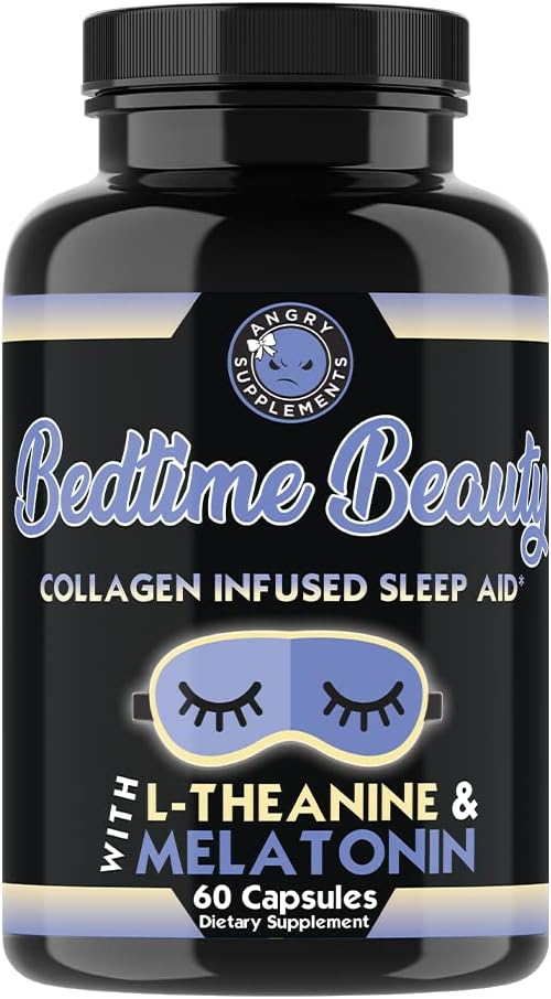 Beauty Ώρα για ύπνο, Collagen Infused Twilight Night Time Sleep Aid, Όλα τα φυσικά χάπια w. L-Θεανίνη, Μελατονίνη, Μαγνήσιο & Υαλουρονικό οξύ Φυσικό Sleepy Girl Mocktail, 60 κάψουλες, 30 Serv